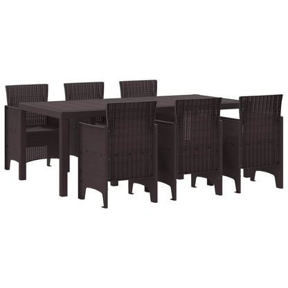 Set da Pranzo per Giardino 7 pcs Marrone Polipropilene | homemem39