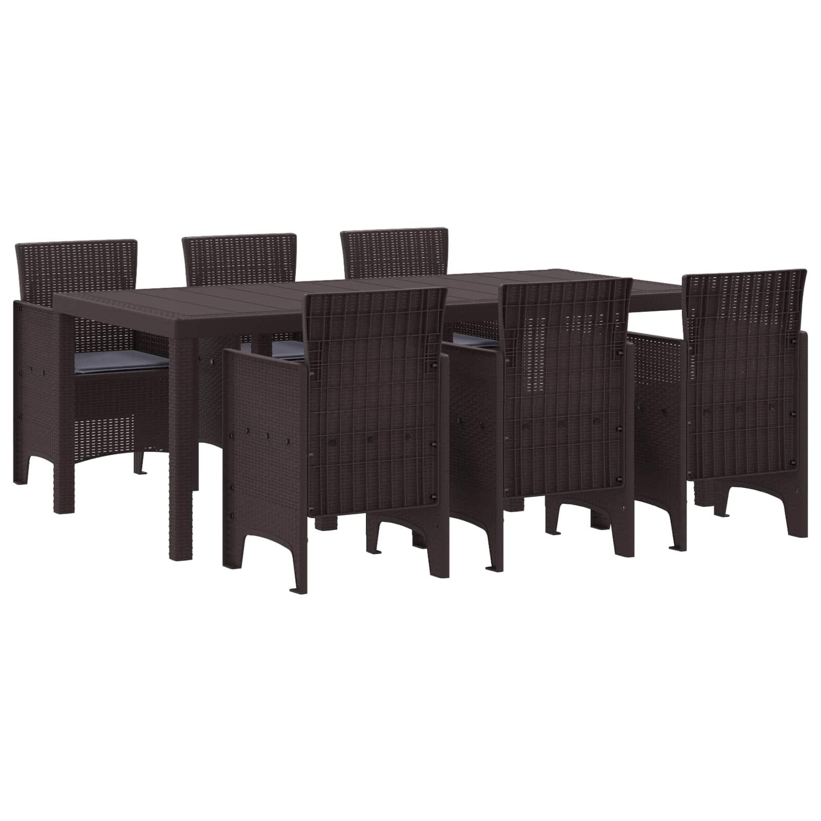 Set da Pranzo per Giardino 7 pcs Marrone Polipropilene | homemem39