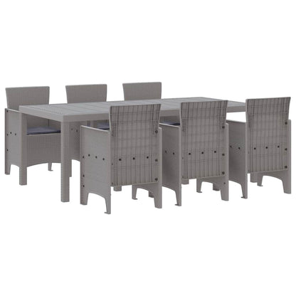 Set da Pranzo per Giardino 7 pcs Grigio chiaro Rattan Polt - homemem39