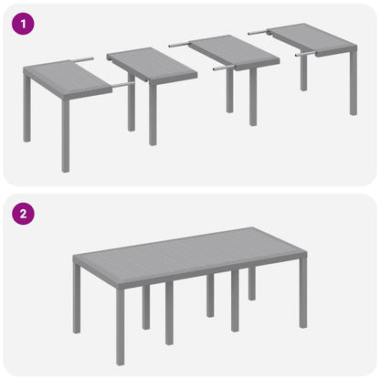 Set da Pranzo per Giardino 7 pcs Grigio chiaro Polipropilene | homemem39