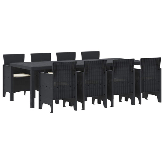 Set da Pranzo per Giardino 9 pcs Antracite Rattan Polt