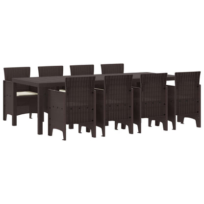 Set da Pranzo per Giardino 9 pcs Marrone Rattan Polt