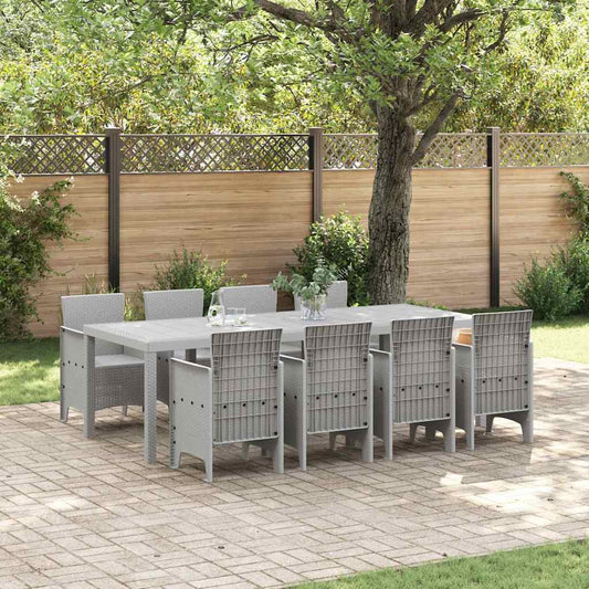 Set da Pranzo per Giardino 9 pcs Bianco Rattan Polt - homemem39