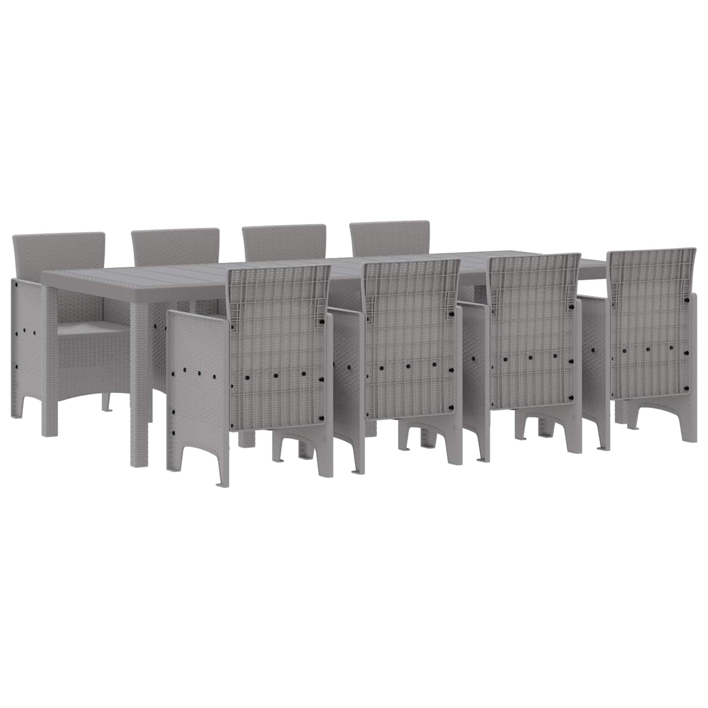 Set da Pranzo per Giardino 9 pz Bianco Polipropilene | homemem39