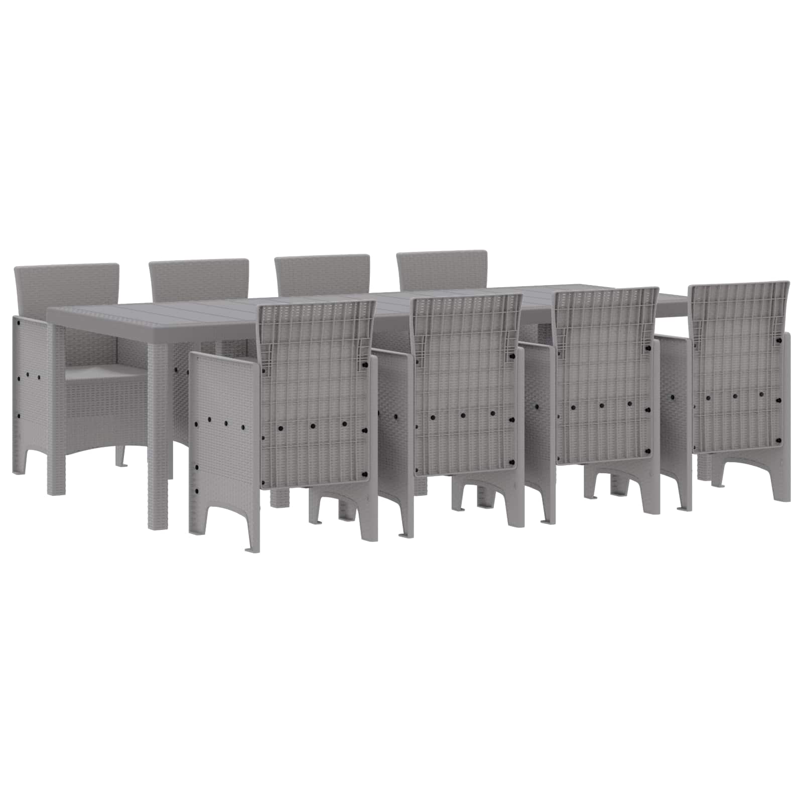 Set da Pranzo per Giardino 9 pz Bianco Polipropilene | homemem39