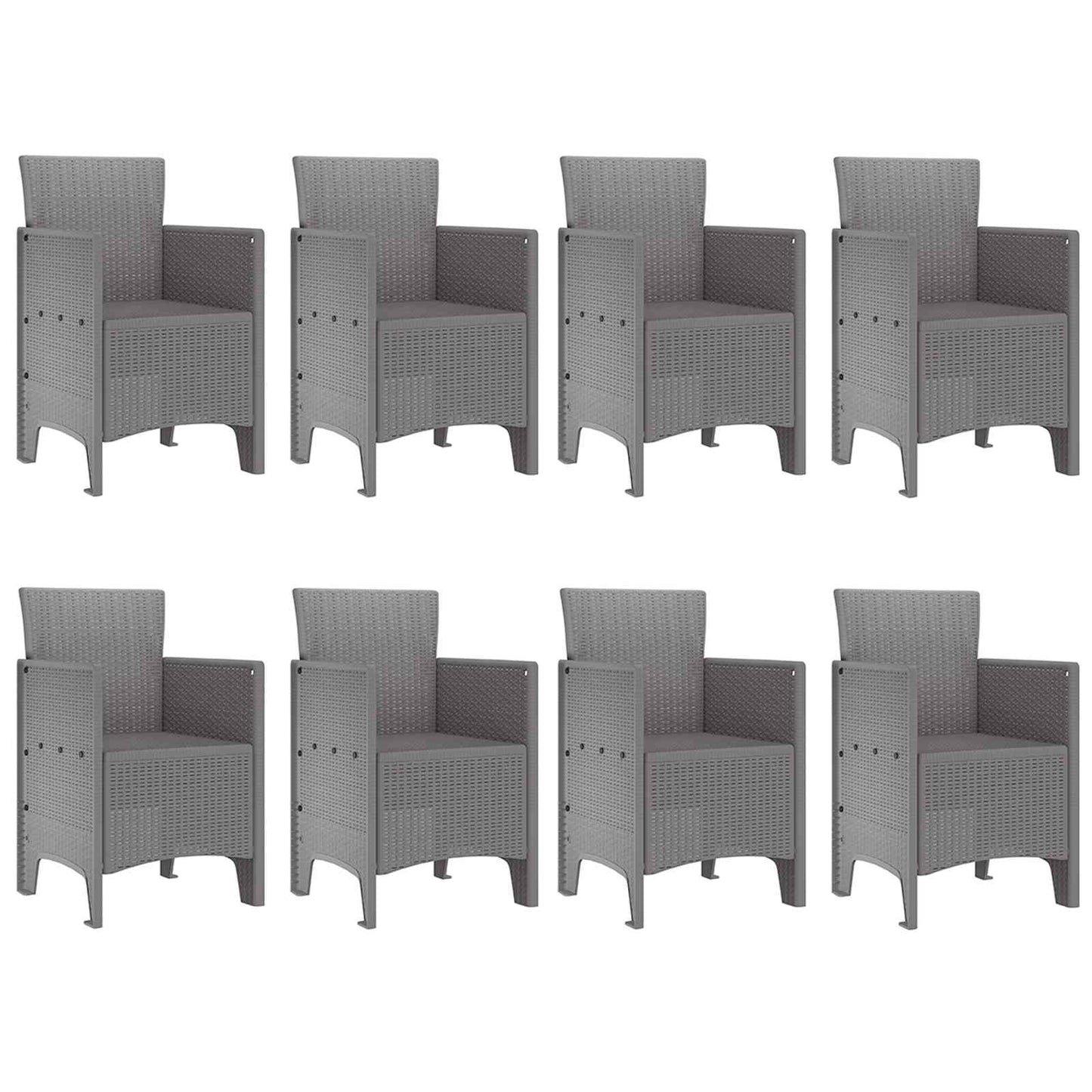 Set da Pranzo per Giardino 9 pz Bianco Polipropilene | homemem39