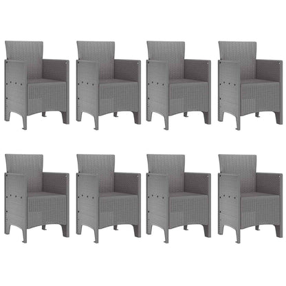 Set da Pranzo per Giardino 9 pz Bianco Polipropilene | homemem39
