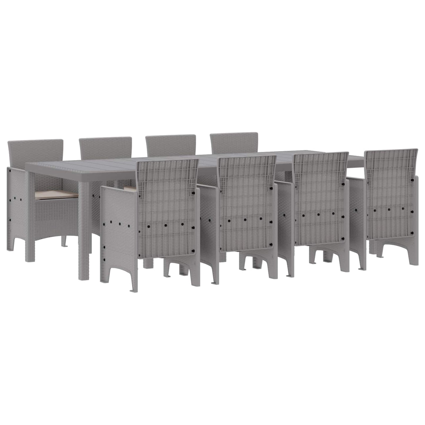 Set da Pranzo per Giardino 9 pz Bianco Polipropilene | homemem39