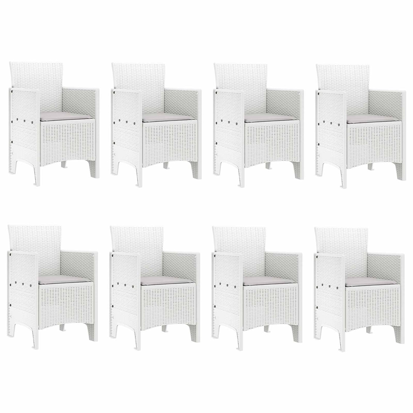 Set da Pranzo per Giardino 9 pz Bianco Polipropilene | homemem39