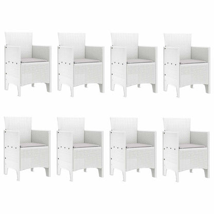 Set da Pranzo per Giardino 9 pz Bianco Polipropilene | homemem39
