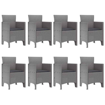 Set da Pranzo per Giardino 9 pcs Bianco Rattan Polt - homemem39