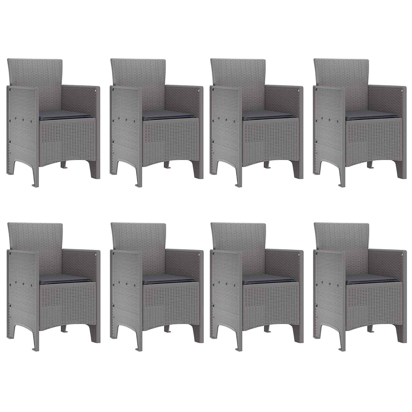 Set da Pranzo per Giardino 9 pz Bianco Polipropilene