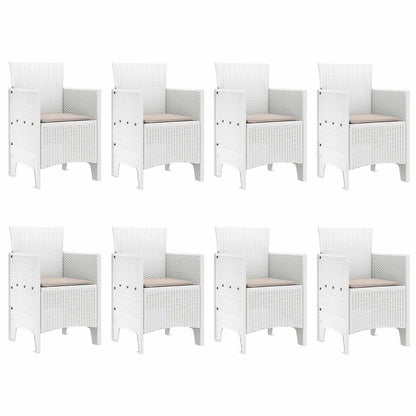 Set da Pranzo per Giardino 9 pz Grigio chiaro Polipropilene