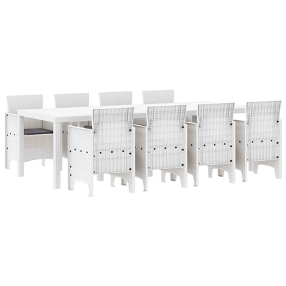 Set da Pranzo per Giardino 9 pz Grigio chiaro Polipropilene
