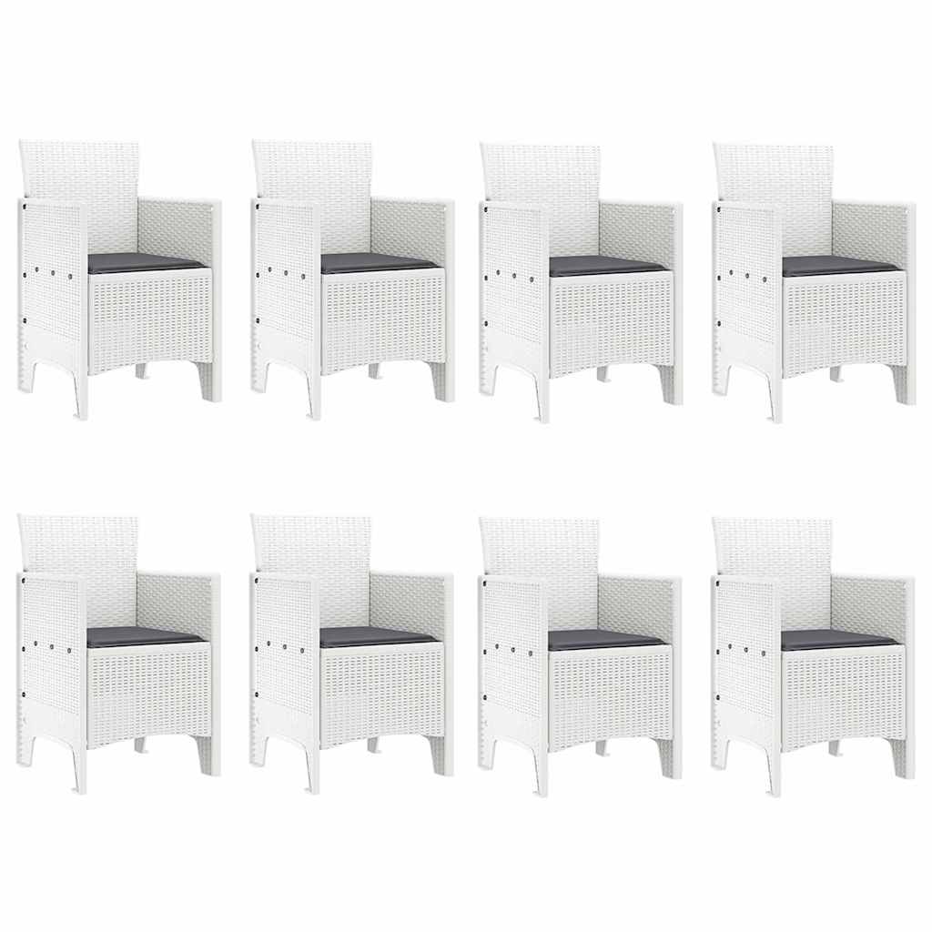 Set da Pranzo per Giardino 9 pcs Grigio chiaro Rattan Polt - homemem39