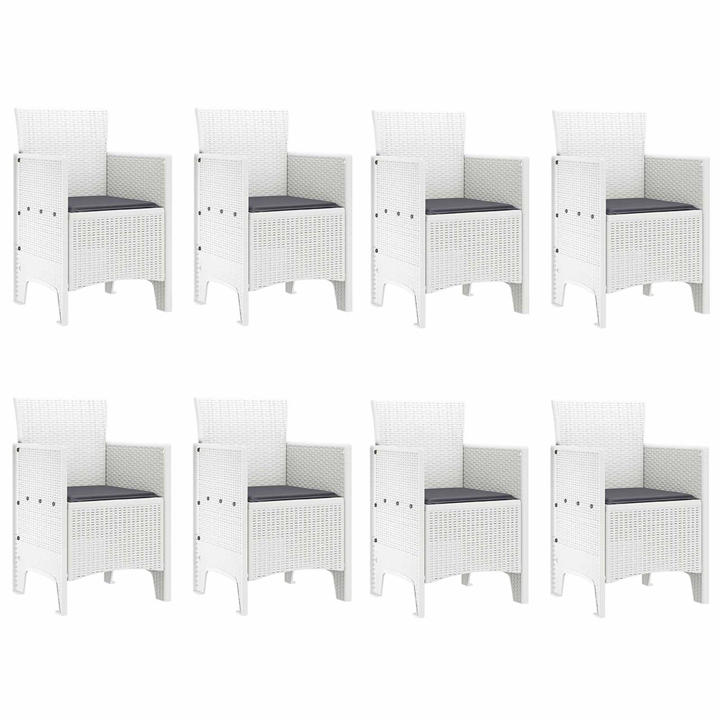 Set da Pranzo per Giardino 9 pz Grigio chiaro Polipropilene