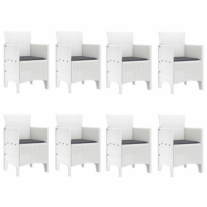 Set da Pranzo per Giardino 9 pz Grigio chiaro Polipropilene