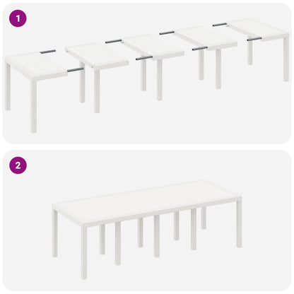 Set da Pranzo per Giardino 9 pz Grigio chiaro Polipropilene | homemem39