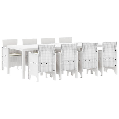 Set da Pranzo per Giardino 9 pz Grigio chiaro Polipropilene
