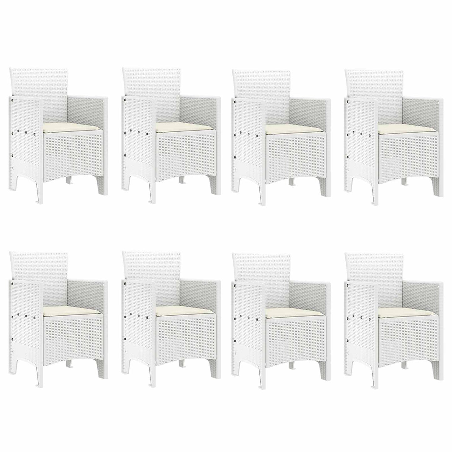 Set da Pranzo per Giardino 9 pz Grigio chiaro Polipropilene