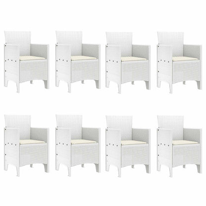 Set da Pranzo per Giardino 9 pz Grigio chiaro Polipropilene