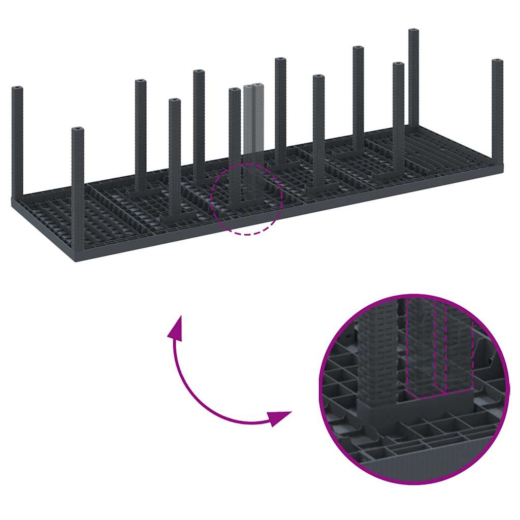 Set da Pranzo per Giardino 11 pcs Antracite Plastica - homemem39