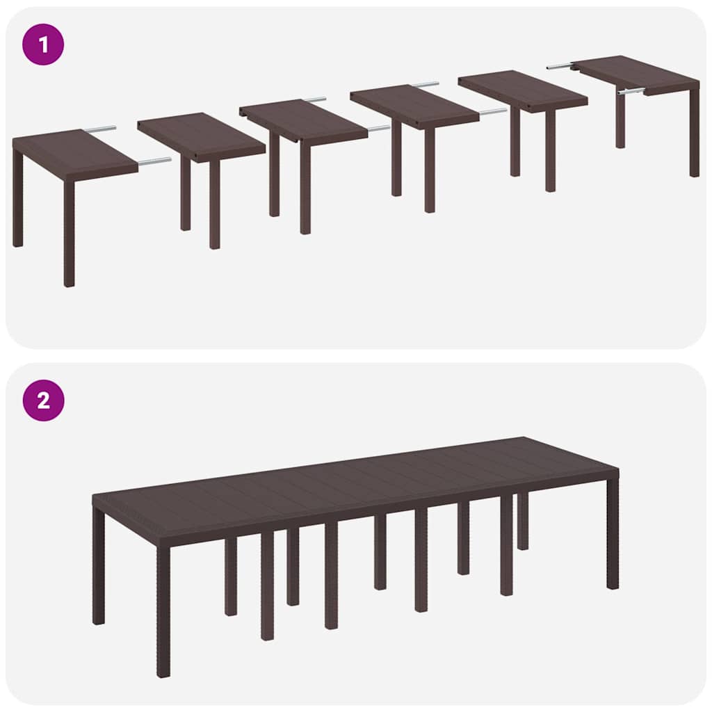 Set da Pranzo per Giardino con cuscino 11 pcs Marrone Rattan - homemem39