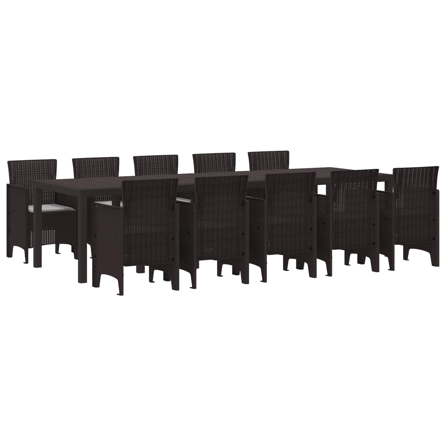 Set da Pranzo per Giardino 11 pcs Marrone e grigio chiaro | homemem39