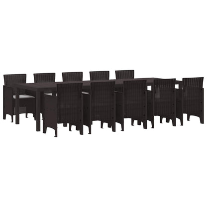 Set da Pranzo per Giardino 11 pcs Marrone e grigio chiaro | homemem39
