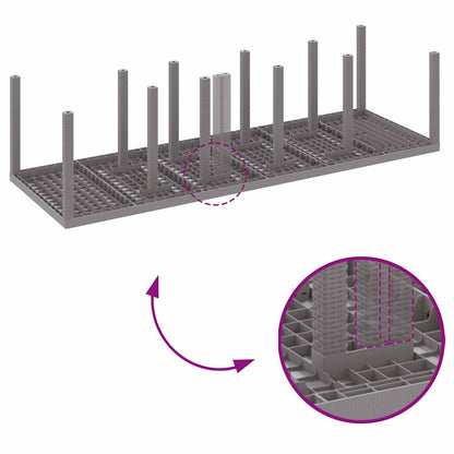 Set da Pranzo per Giardino 11 pcs Grigio chiaro Poly Rattan - homemem39