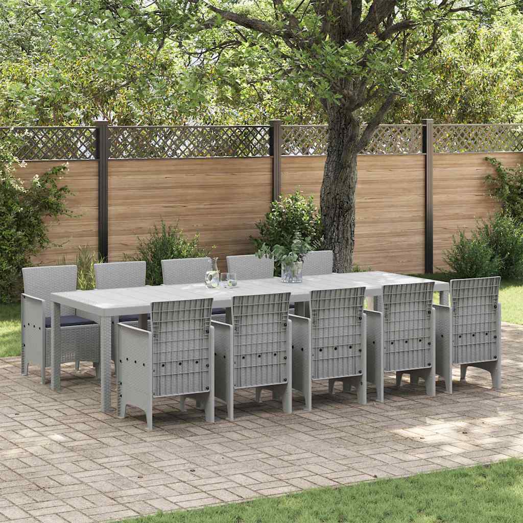 Set da Pranzo per Giardino 11 pcs Grigio chiaro e Antracite - homemem39