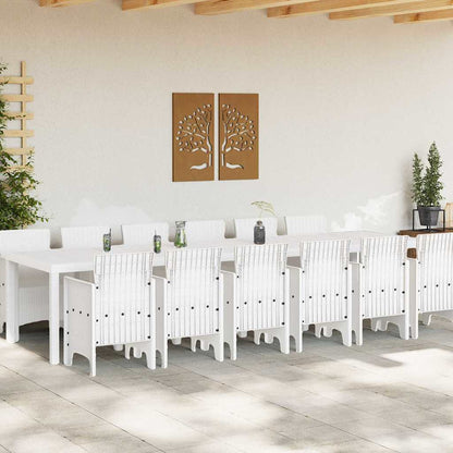 Set da Pranzo per Giardino 13 pcs Bianco Rattan Polt - homemem39