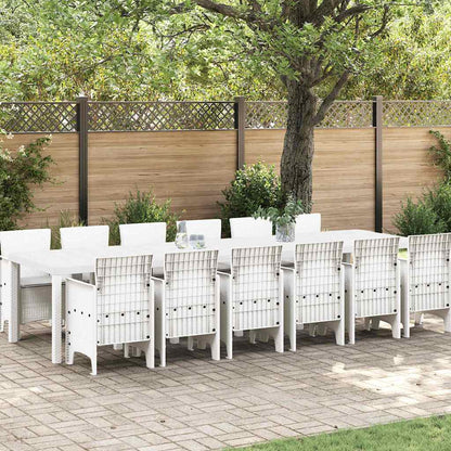 Set da Pranzo per Giardino 13 pcs Bianco Rattan Polt - homemem39