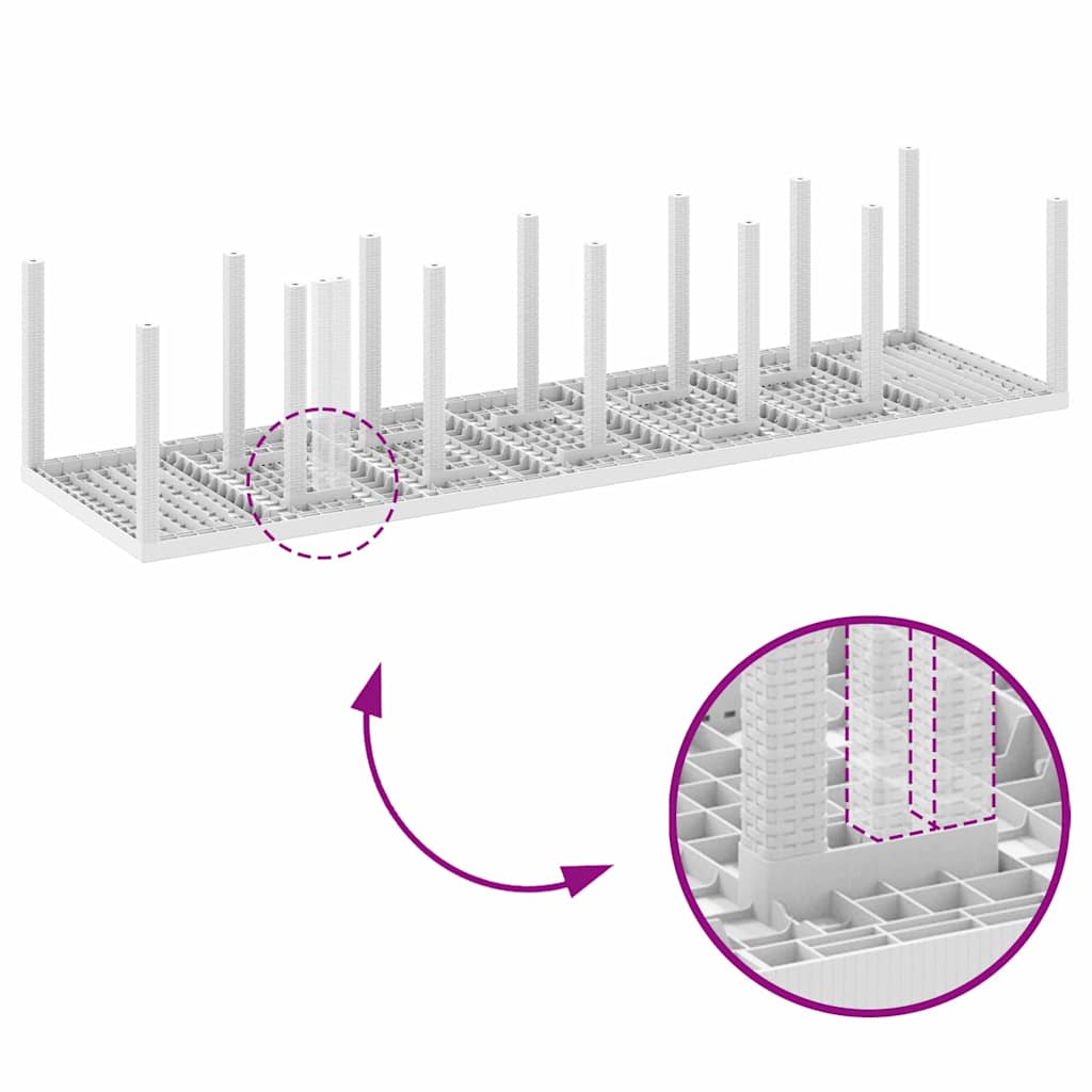 Set da Pranzo per Giardino 13 pcs Bianco Rattan Polt - homemem39