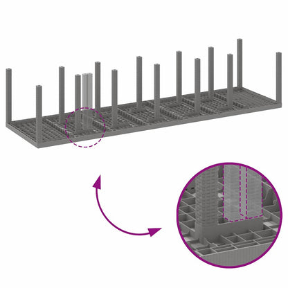 Set da Pranzo per Giardino 13 pcs Grigio chiaro Rattan Polt - homemem39