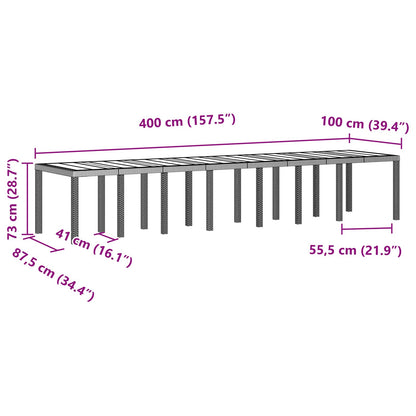 Set da pranzo da giardino con cuscini 15 pz Antracite PP