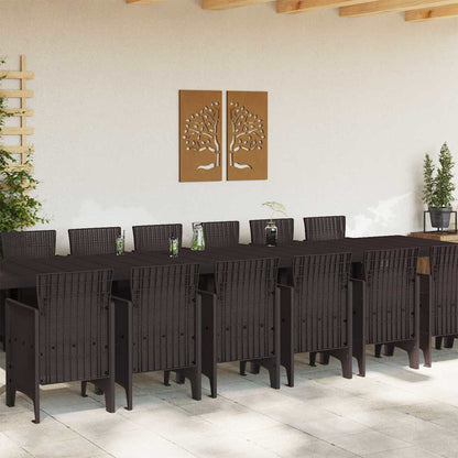 Set da Pranzo per Giardino 15 pcs Marrone Rattan Polt - homemem39