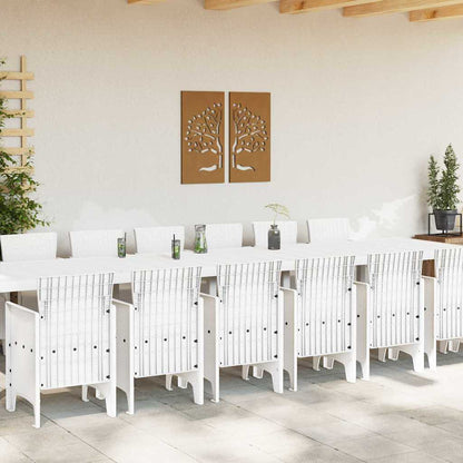 Set da Pranzo per Giardino 15 pcs Bianco Rattan Polt - homemem39