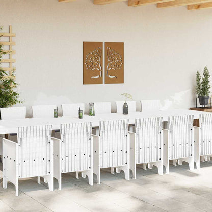 Set da Pranzo per Giardino 15 pcs Bianco Rattan Polt - homemem39