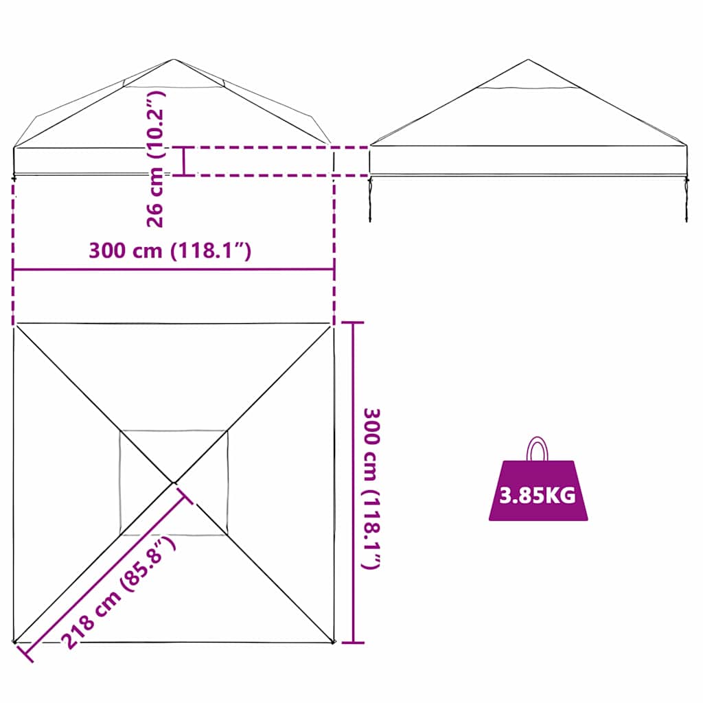 Sostituzione Copertura Gazebo Trasparente 300 x 300 x 26 cm PVC | homemem39