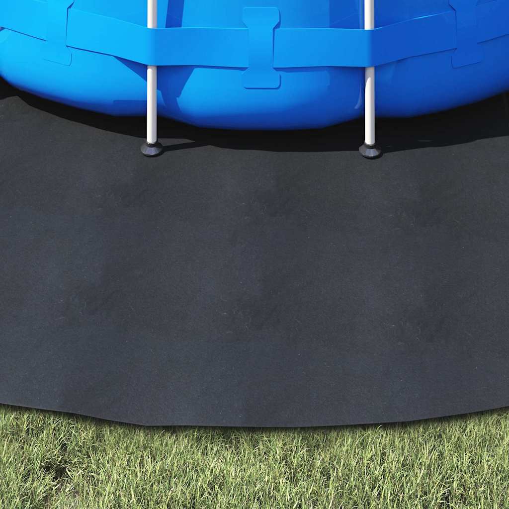 Telo per Fondo Piscina Nero Ø 306 cm Geotessile in Poliestere