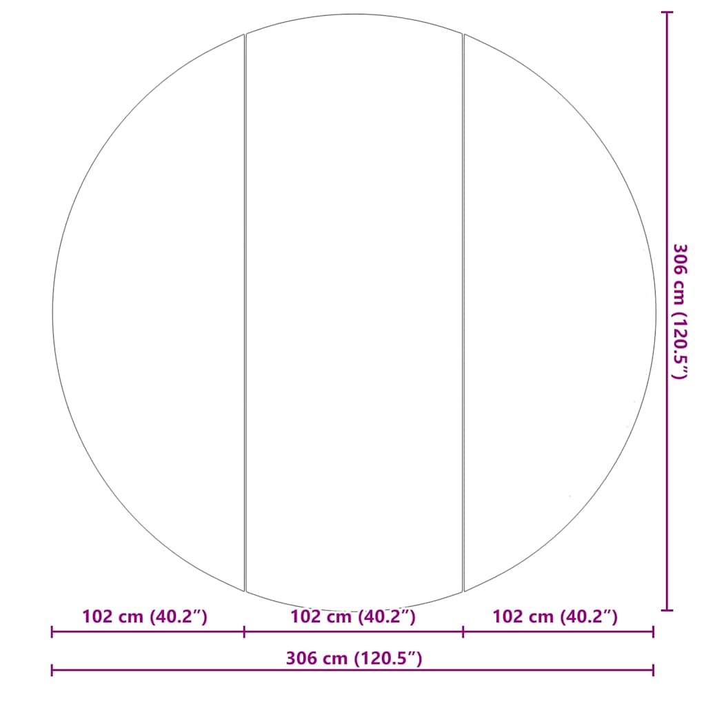 Telo per Fondo Piscina Nero Ø 306 cm Geotessile in Poliestere
