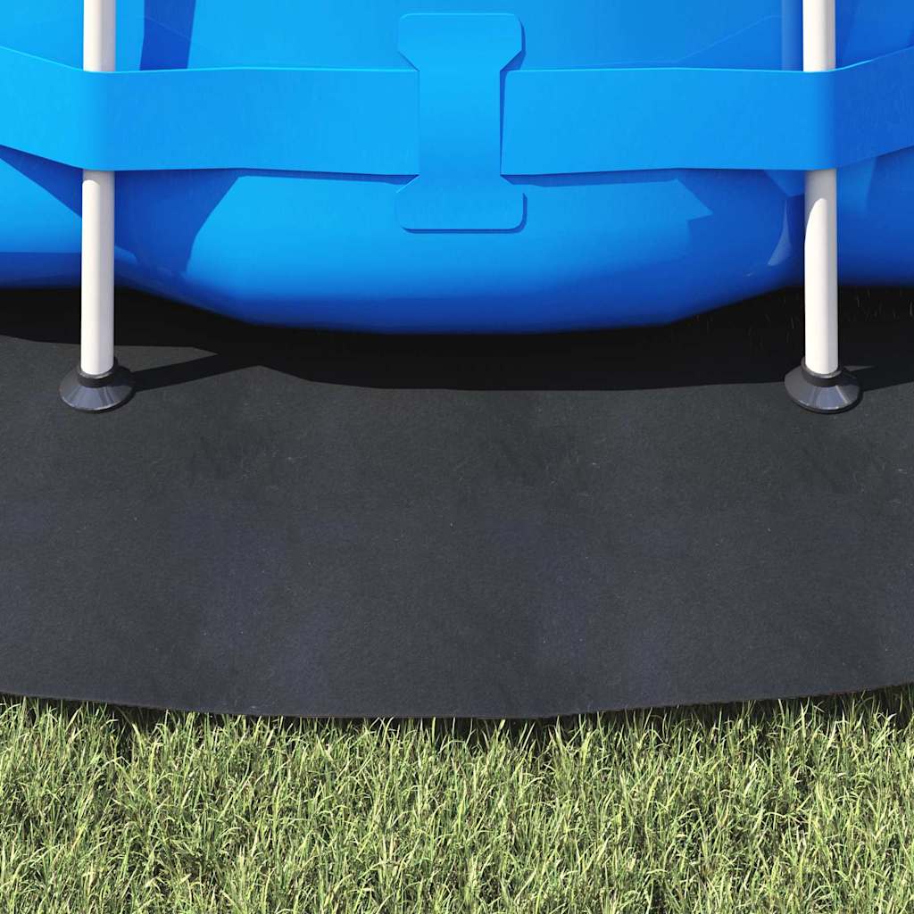 Telo per Fondo Piscina Nero Ø 366 cm Geotessile in Poliestere