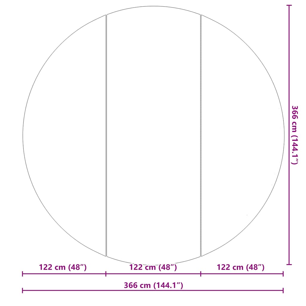 Telo per Fondo Piscina Nero Ø 366 cm Geotessile in Poliestere