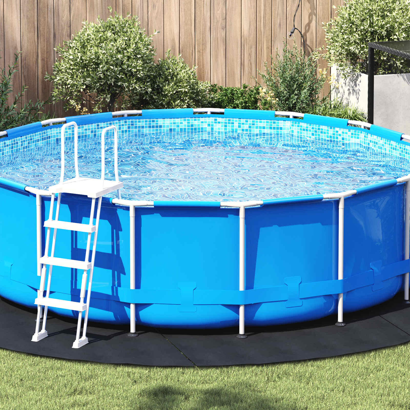 Telo per Fondo Piscina Nero Ø 396 cm Tessuto Non Tessuto | homemem39