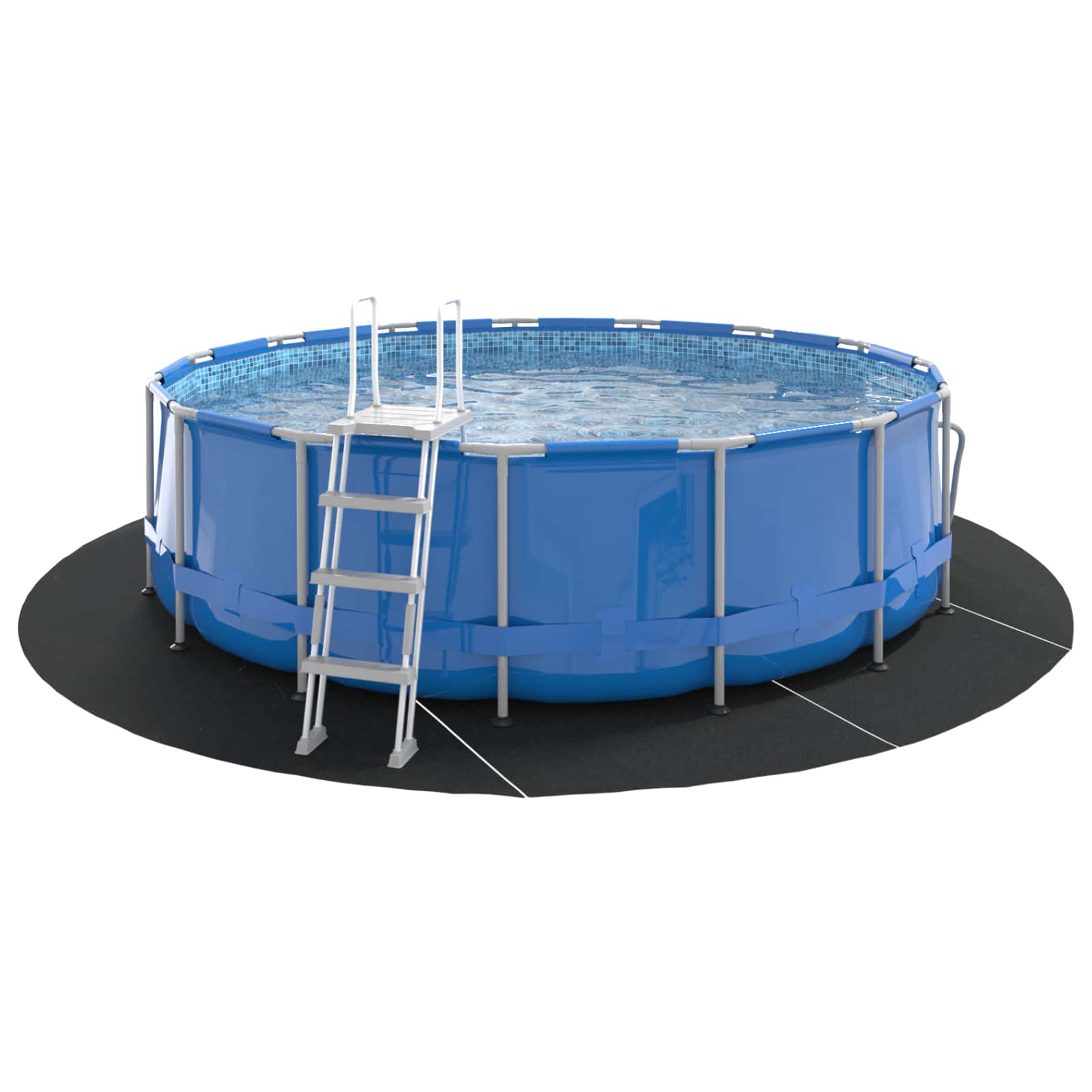 Telo per Fondo Piscina Nero Ø 458 cm Tessuto Non Tessuto | homemem39