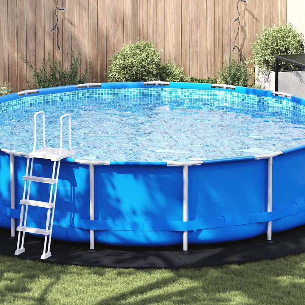 Telo per Fondo Piscina Nero Ø 550 cm Geotessile in Poliestere