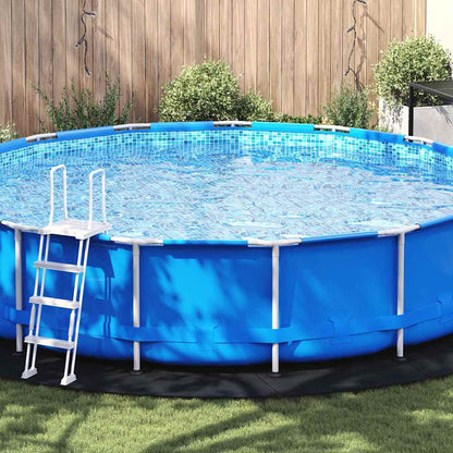 Telo per Fondo Piscina Nero Ø 550 cm Geotessile in Poliestere