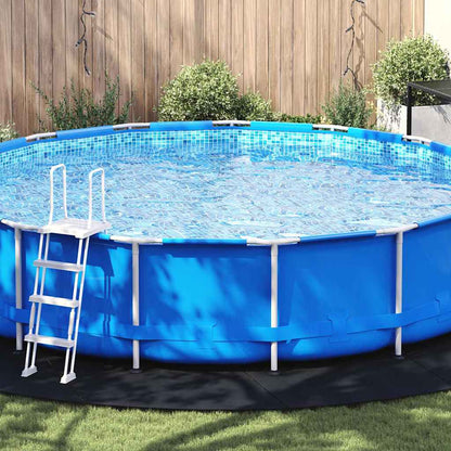 Telo per Fondo Piscina Nero Ø 610 cm Geotessile in Poliestere