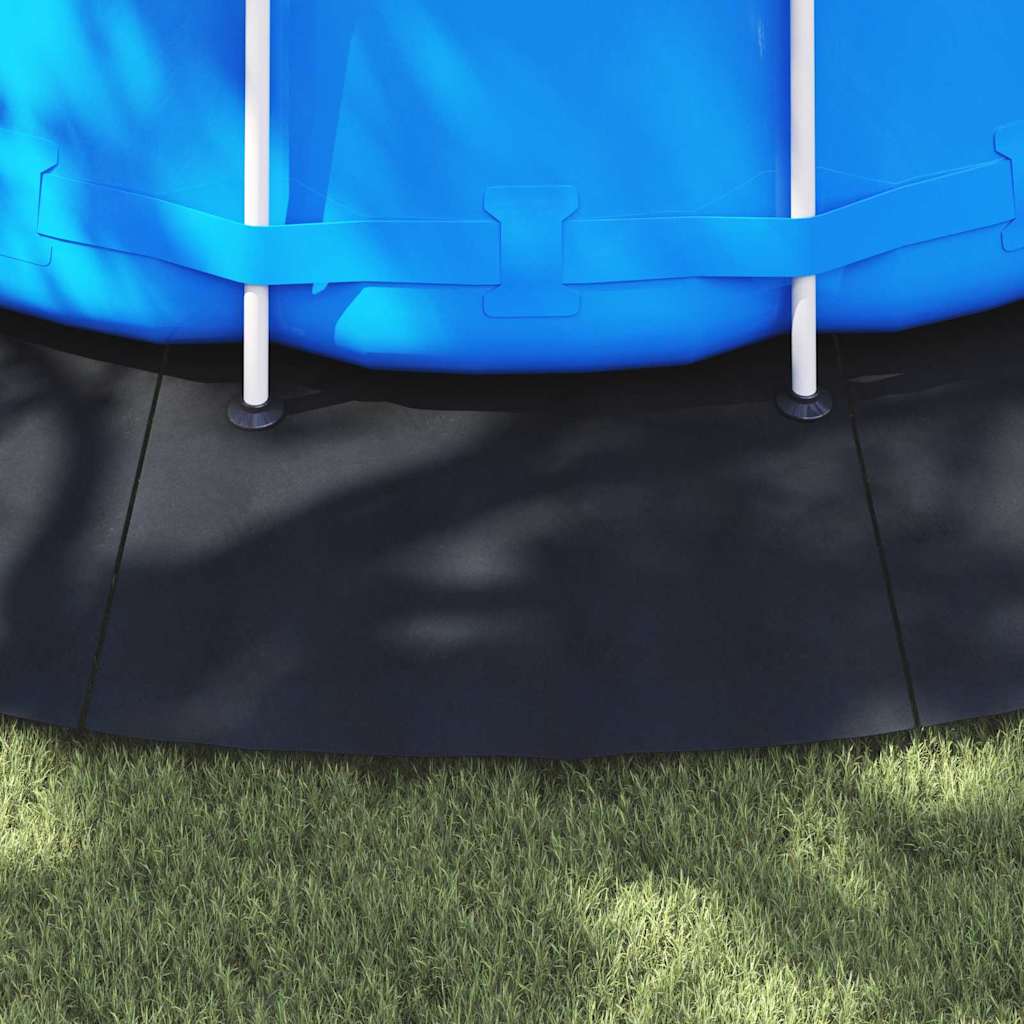 Telo per Fondo Piscina Nero Ø 610 cm Geotessile in Poliestere